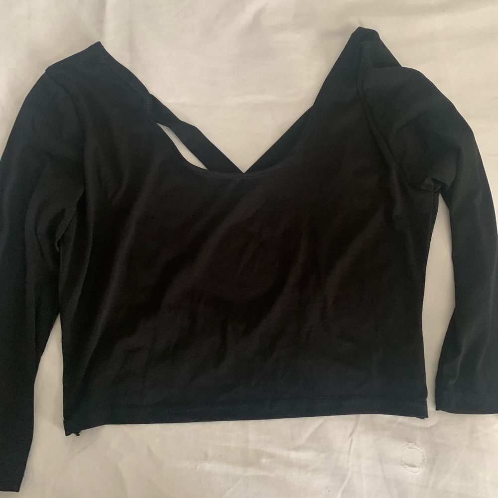 Open back crop top sheer material